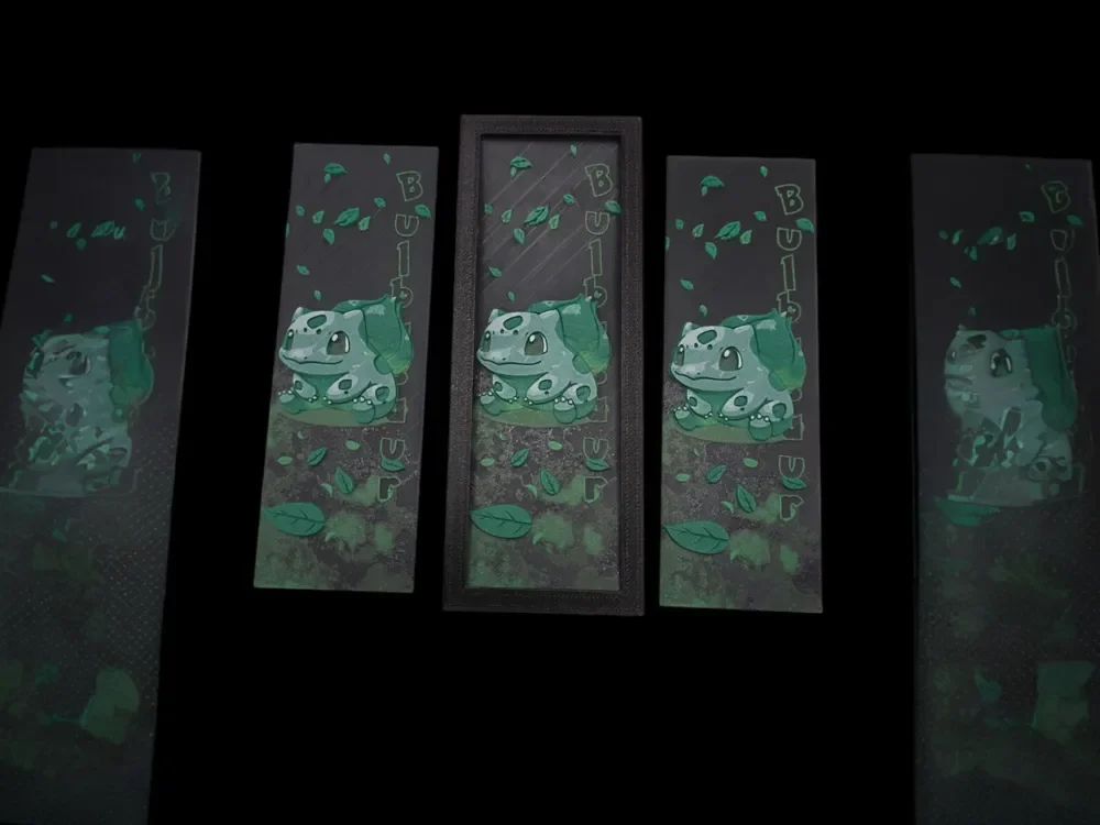 Bulbasaur Bookmark 50x150 by MythicHue's HueForge model: Bulbasaur Bookmark 50x150 by MythicHue's