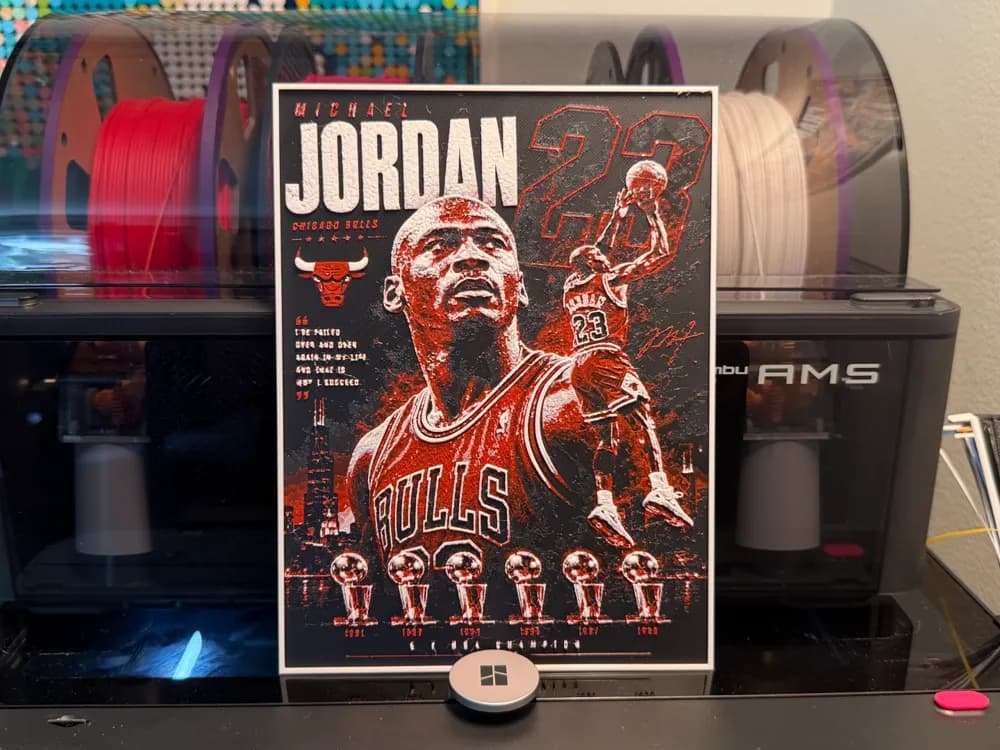 Michael Jordan Player Card HueForge by liv_3d HueForge model: Michael Jordan Player Card HueForge by liv_3d