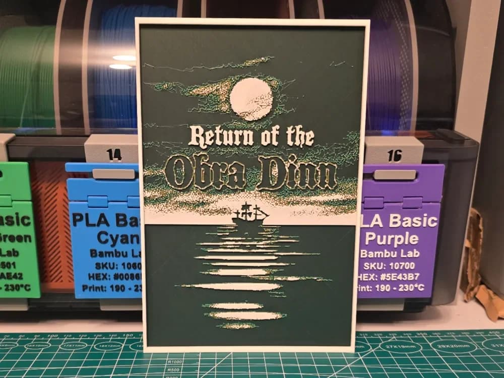 HueForge model: Return of the Obra Dinn Game Poster - Hueforge Art by Lumpy3D