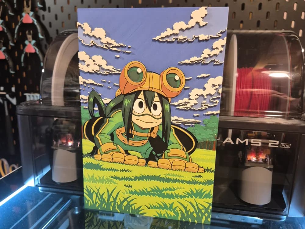 My Hero Academia - Froppy MHA Hueforge by Glitch Kitten HueForge model: My Hero Academia - Froppy MHA Hueforge by Glitch Kitten