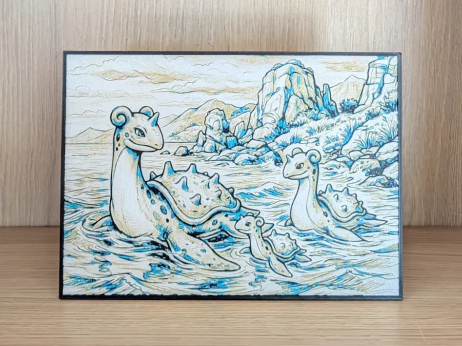 Lapras Hueforge & Frame by Nextopia HueForge model: Lapras Hueforge & Frame by Nextopia