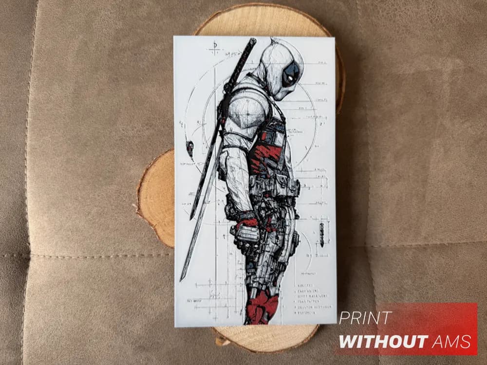 Deadpool Art Print - Hueforge by Loupes HueForge model: Deadpool Art Print - Hueforge by Loupes