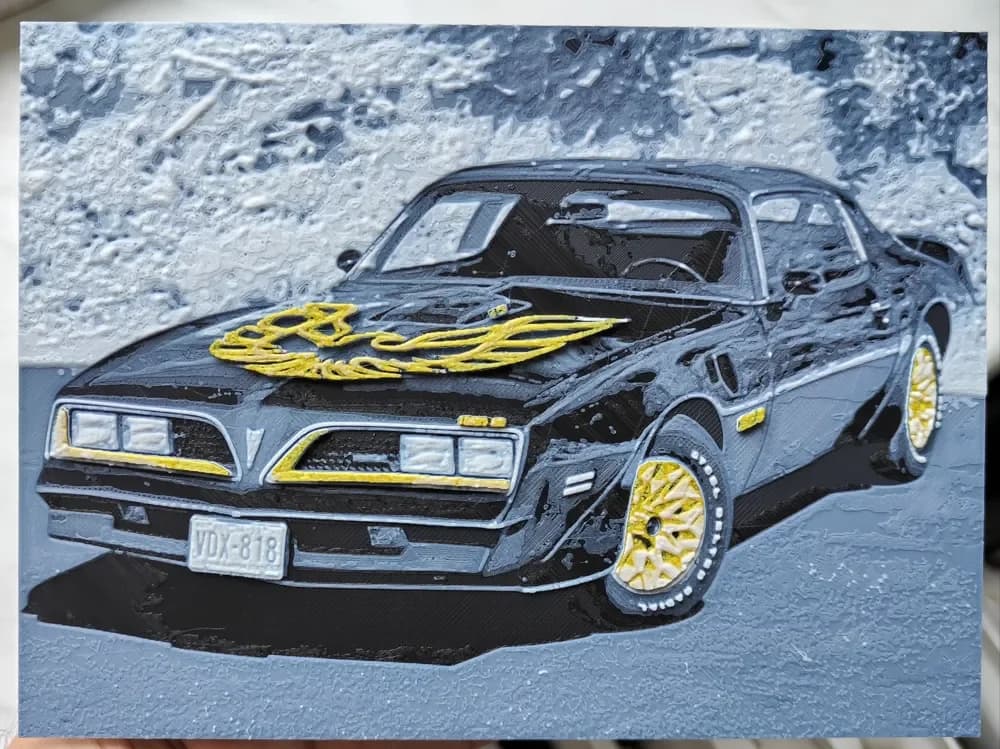 Pontiac Firebird Trans Am - 1977 - Hueforge by BeaN HueForge model: Pontiac Firebird Trans Am - 1977 - Hueforge by BeaN