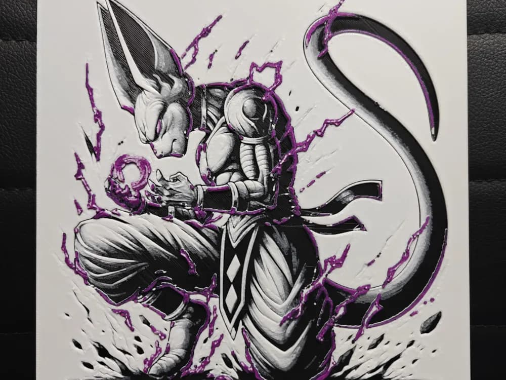 HueForge model: Lord Beerus by TheHueforgeLady