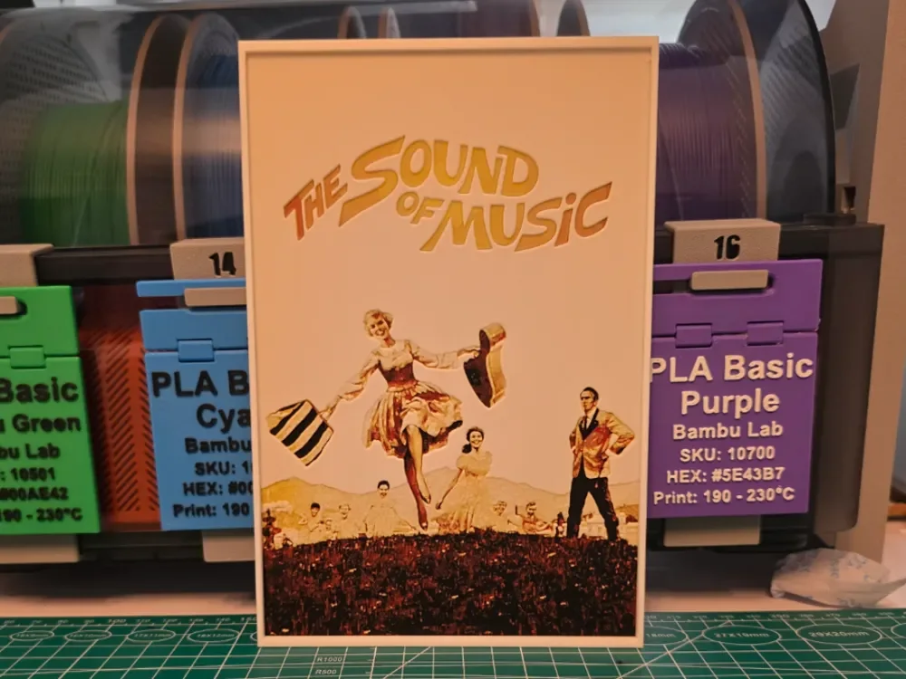 The Sound of Music Movie Poster - Hueforge Art by Lumpy3D HueForge model: The Sound of Music Movie Poster - Hueforge Art by Lumpy3D