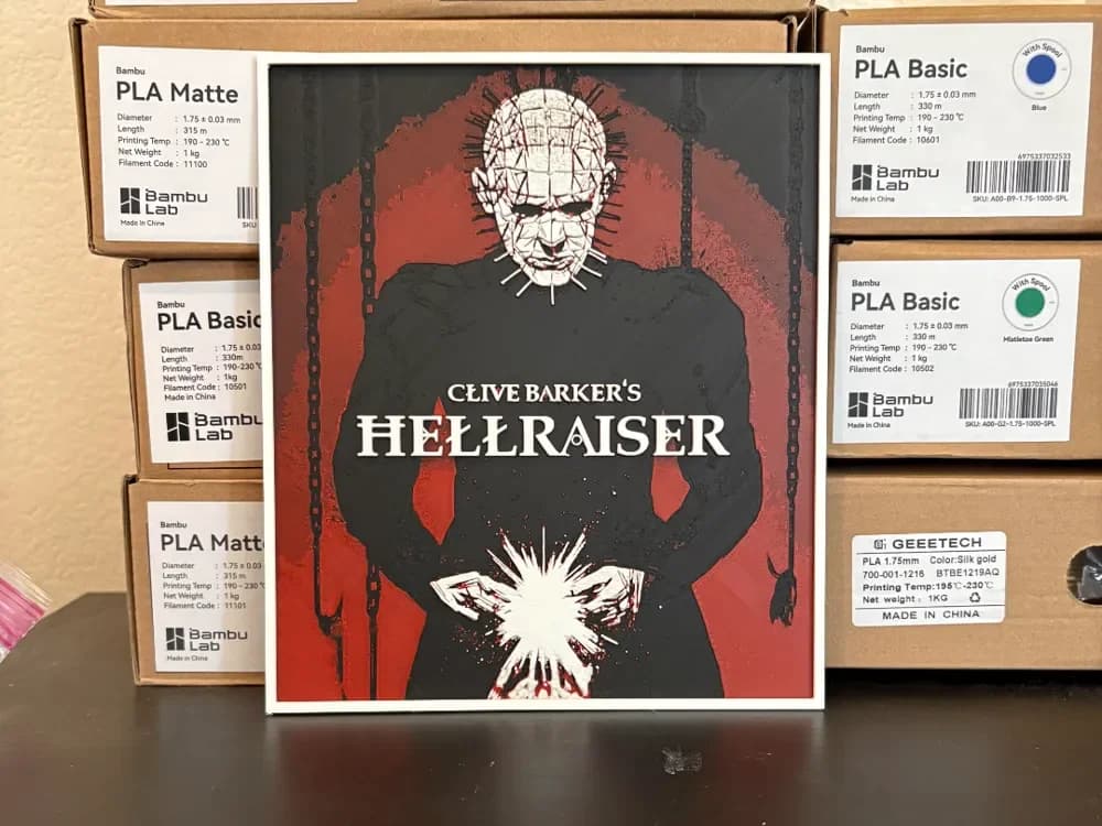 Hellraiser - Pinhead Hueforge by Estiv HueForge model: Hellraiser - Pinhead Hueforge by Estiv