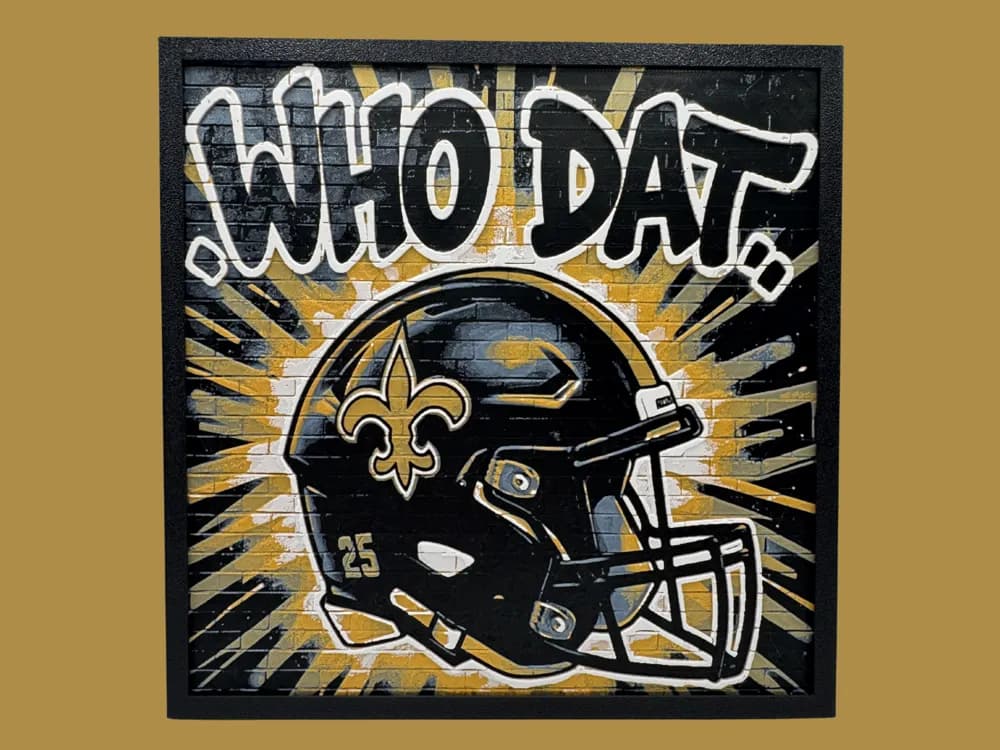 New Orleans Saints - NFL - Who Dat by Canadian Gamer HueForge model: New Orleans Saints - NFL - Who Dat by Canadian Gamer