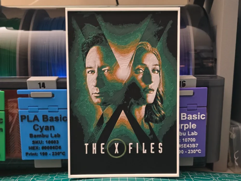 The X-Files Poster - Hueforge Art by Lumpy3D HueForge model: The X-Files Poster - Hueforge Art by Lumpy3D