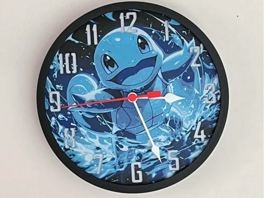 Customizable Clock - Squirtle by 3djd HueForge model: Customizable Clock - Squirtle by 3djd