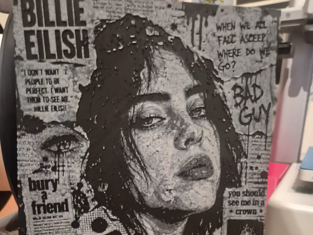 billie eilish newspaper by Buntsta HueForge model: billie eilish newspaper by Buntsta