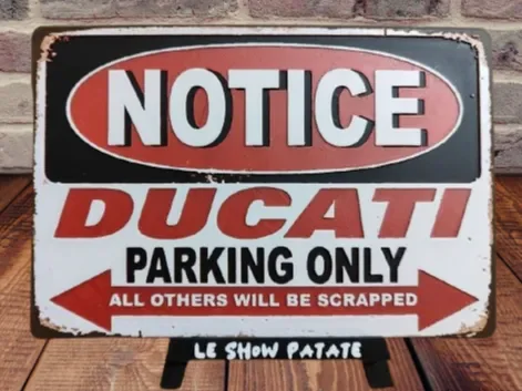 Plaque parking Ducati Vintage Hueforge by leshowpatate HueForge model: Plaque parking Ducati Vintage Hueforge by leshowpatate