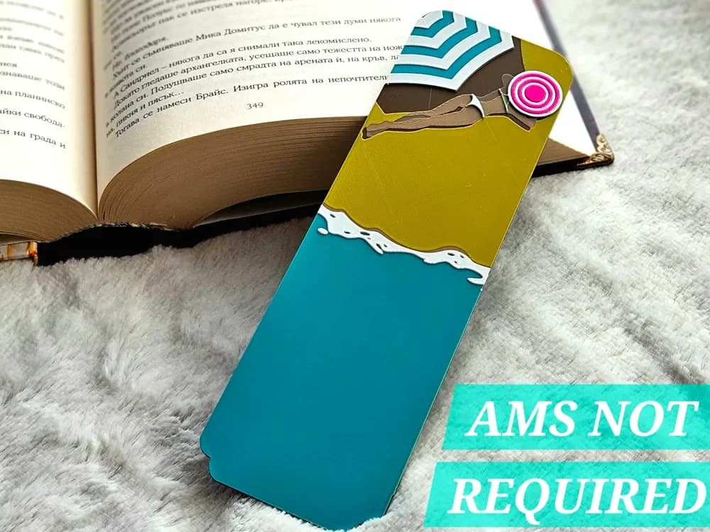 Seaside Siesta - Bookmark by C3D HueForge model: Seaside Siesta - Bookmark by C3D