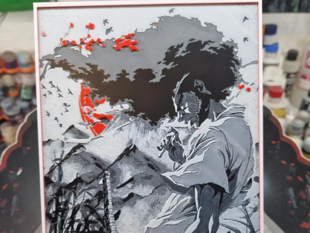 Afro Samurai Hueforge by Dakiren HueForge model: Afro Samurai Hueforge by Dakiren