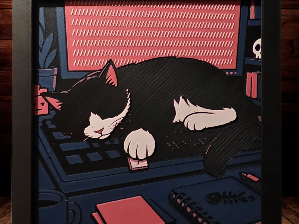 Kitty Asleep on The Job - 4 Colours! Kitty Asleep on The Job - 4 Colours!