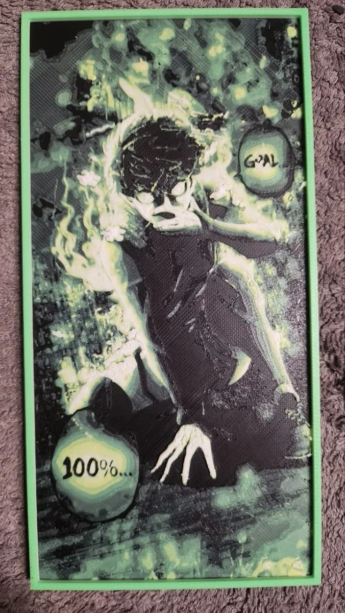 Blue Lock - Isagi Yoichi - 100% Goal HueForge by keko HueForge model: Blue Lock - Isagi Yoichi - 100% Goal HueForge by keko