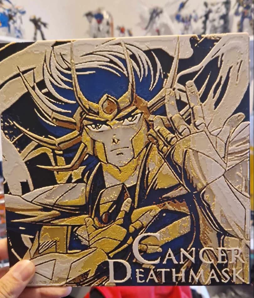 Saint Seiya - Cancer Death Mask Hueforge by Dakiren HueForge model: Saint Seiya - Cancer Death Mask Hueforge by Dakiren