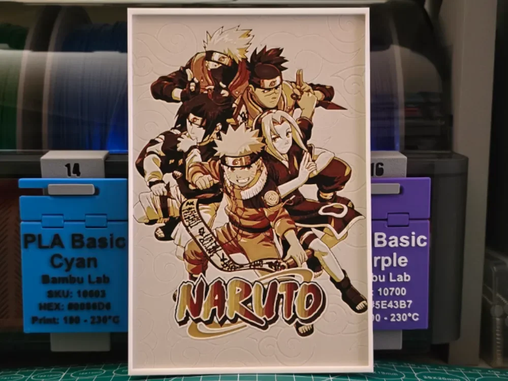 Naruto Poster - Hueforge Art by Lumpy3D HueForge model: Naruto Poster - Hueforge Art by Lumpy3D