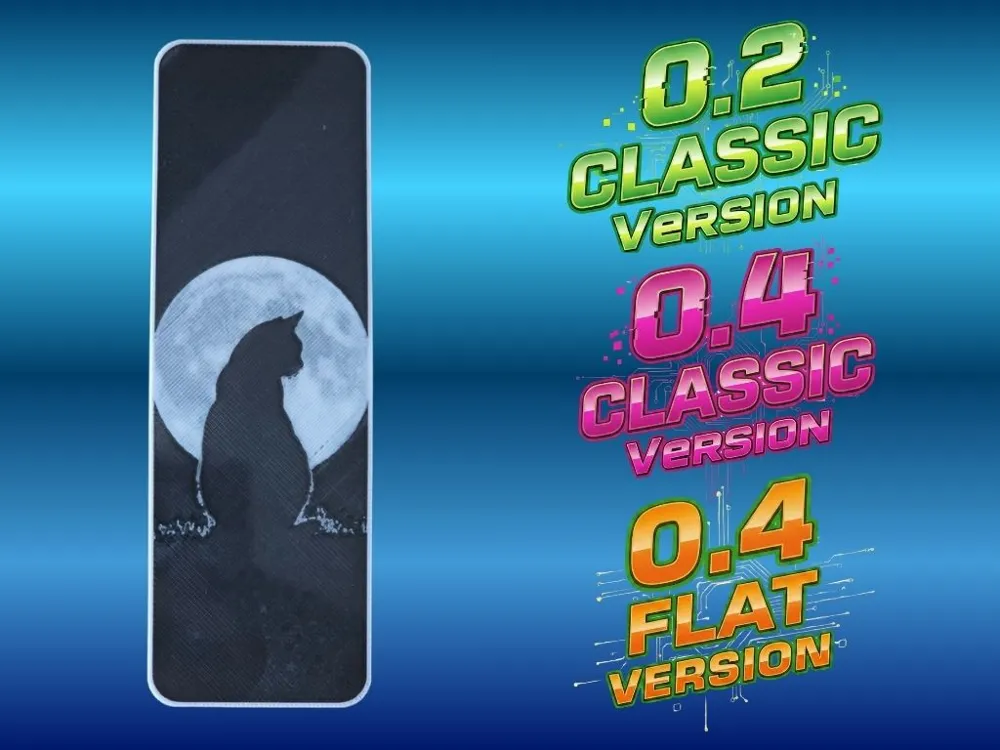 Moon Cat Bookmark by Atrus Design HueForge model: Moon Cat Bookmark by Atrus Design