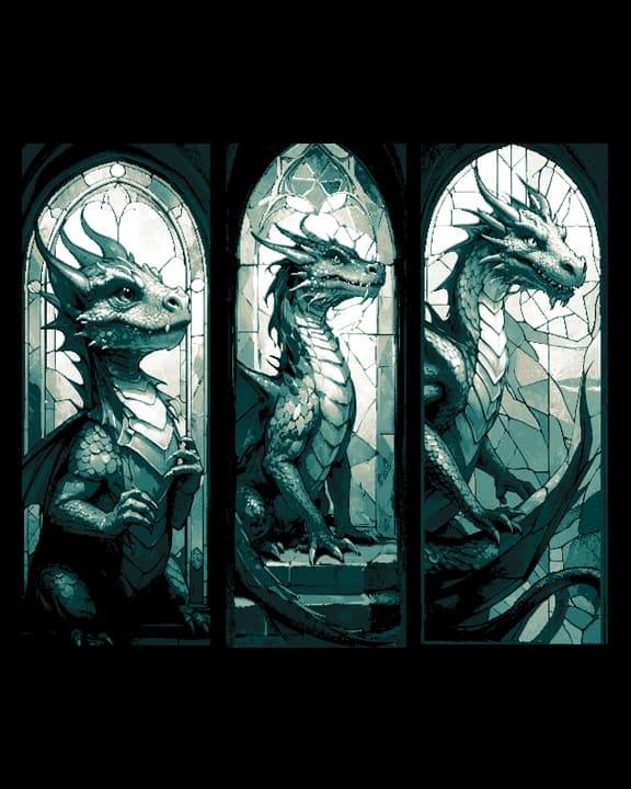 Stained Glass Windows and Wonderful Dragons - Set of 3 Bokmarks Stained Glass Windows and Wonderful Dragons - Set of 3 Bokmarks