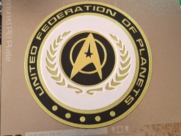 Star Trek - United federation of planets logo by 3dGlow HueForge model: Star Trek - United federation of planets logo by 3dGlow