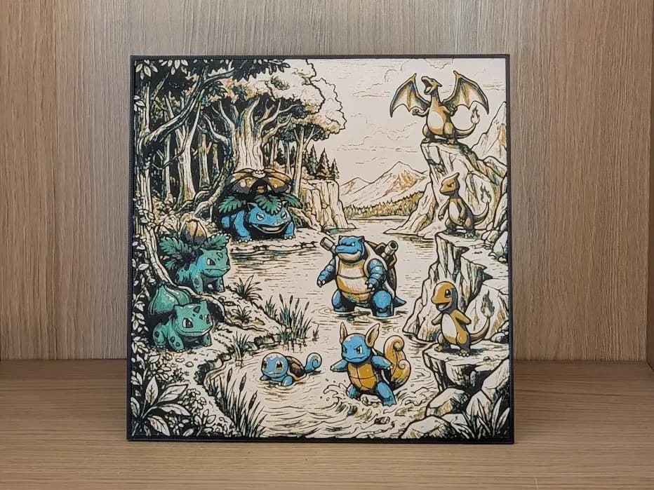 Kanto Region Pokemon Hueforge & Frame Kanto Region Pokemon Hueforge & Frame