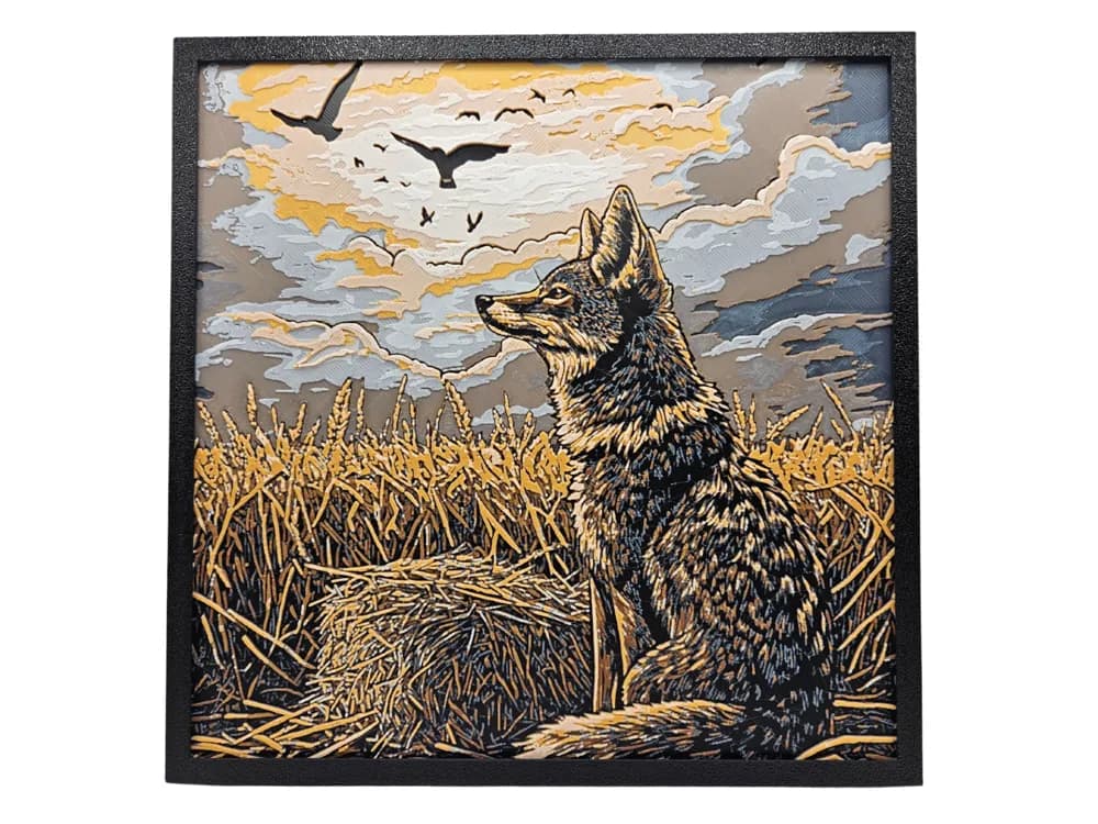 HueForge model: Coyote on the Prairie by BusyKikiBee