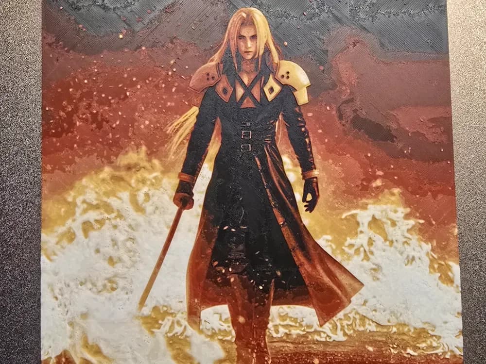 Final Fantasy 7 - Sephiroth Hueforge by 3D-Mentiel HueForge model: Final Fantasy 7 - Sephiroth Hueforge by 3D-Mentiel