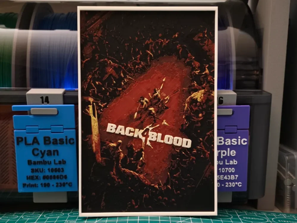 Back 4 Blood Poster - Hueforge Art by Lumpy3D HueForge model: Back 4 Blood Poster - Hueforge Art by Lumpy3D