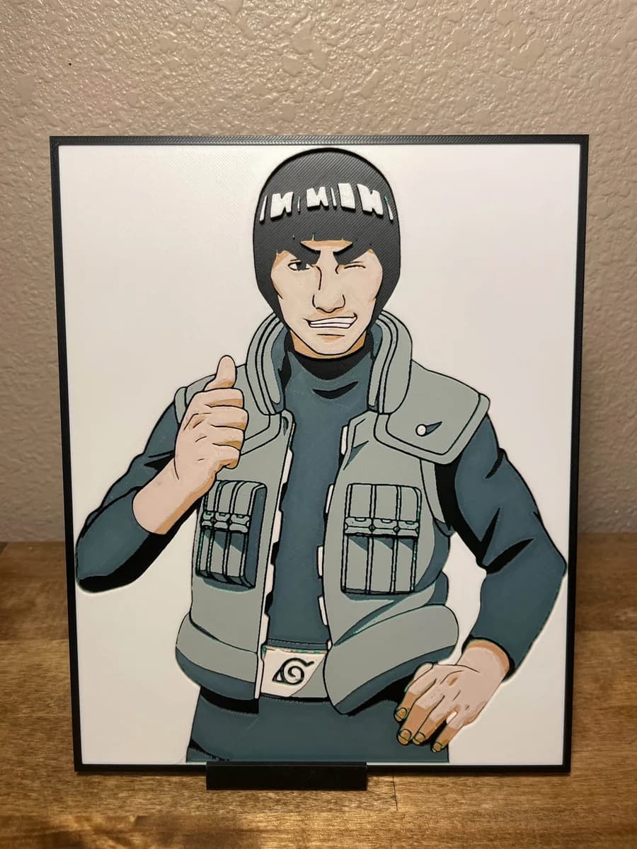 Might Guy - Naruto by Cloudy Nostalgia HueForge model: Might Guy - Naruto by Cloudy Nostalgia