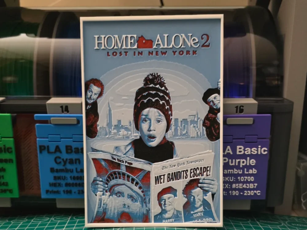 Home Alone 2 Move Poster - Hueforge Art by Lumpy3D HueForge model: Home Alone 2 Move Poster - Hueforge Art by Lumpy3D