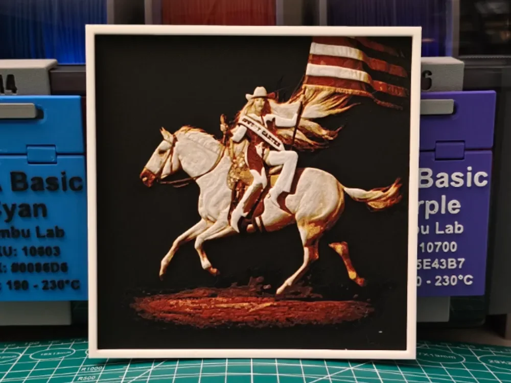 Beyoncé "Cowboy Carter" Album – Hueforge Art by Lumpy3D HueForge model: Beyoncé "Cowboy Carter" Album – Hueforge Art by Lumpy3D