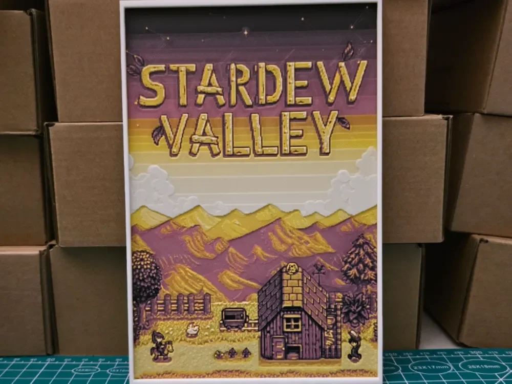 Stardew Valley Poster - Hueforge Art by Lumpy3D HueForge model: Stardew Valley Poster - Hueforge Art by Lumpy3D
