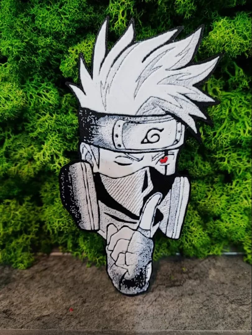 Kakashi fridge magnet by Garuda3D HueForge model: Kakashi fridge magnet by Garuda3D