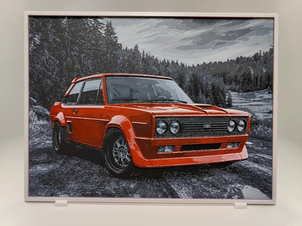 Fiat 131 Abarth - Hueforge by BeaN HueForge model: Fiat 131 Abarth - Hueforge by BeaN