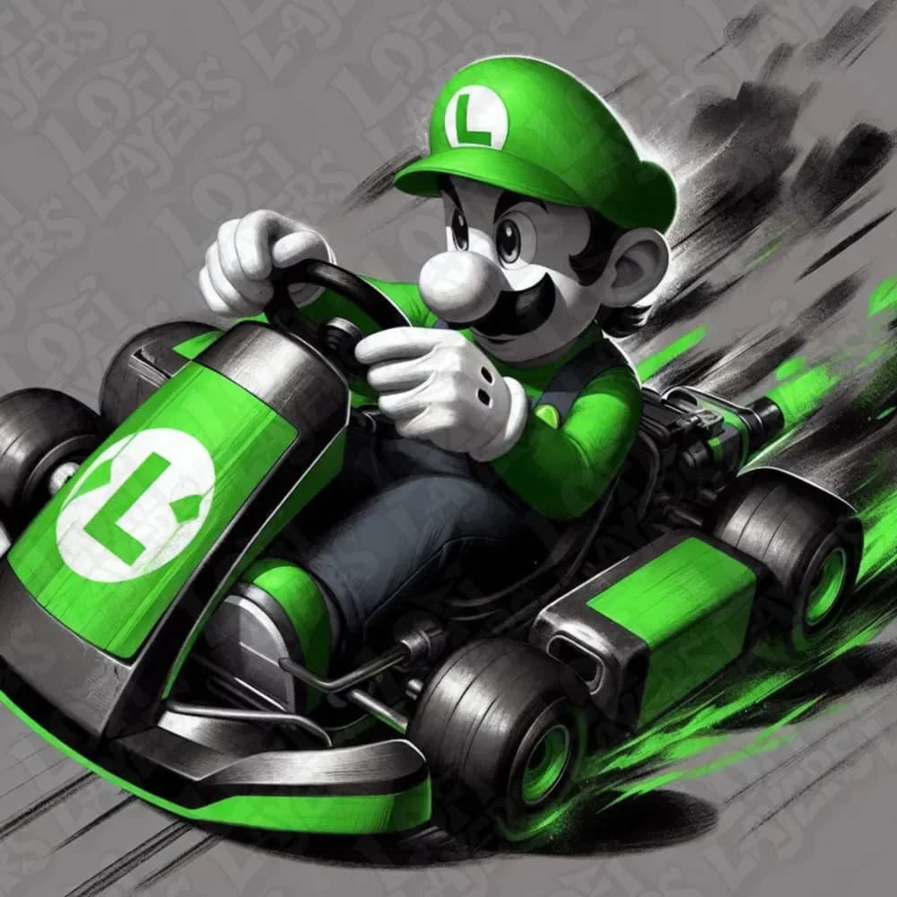 Luigi Kart Hueforge by LoFi Layers HueForge model: Luigi Kart Hueforge by LoFi Layers
