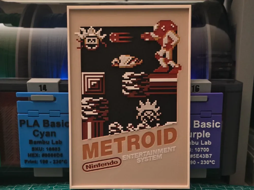 Metroid Poster - Hueforge Art by Lumpy3D HueForge model: Metroid Poster - Hueforge Art by Lumpy3D