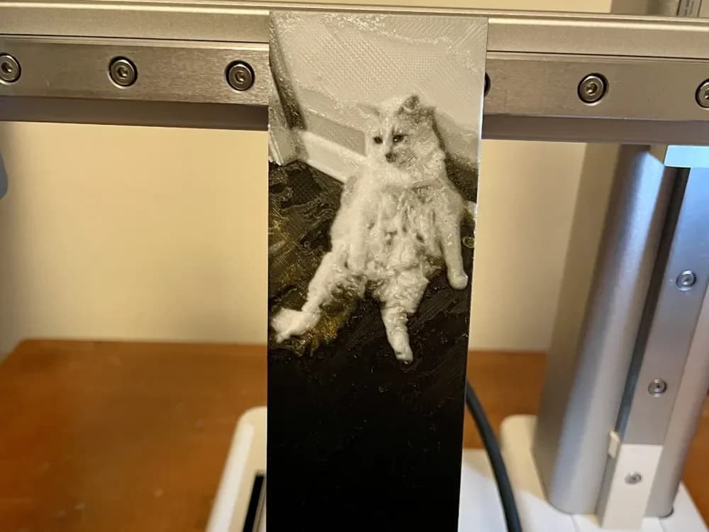 Relaxed Cat Bookmark by 3D_Forged HueForge model: Relaxed Cat Bookmark by 3D_Forged