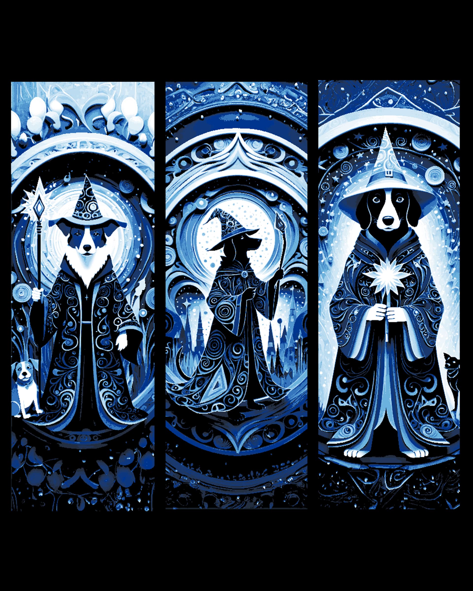 Paper art set of bookmarks - The Great Wizard Ruffus the Dog by BooneCo3d HueForge model: Paper art set of bookmarks - The Great Wizard Ruffus the Dog by BooneCo3d