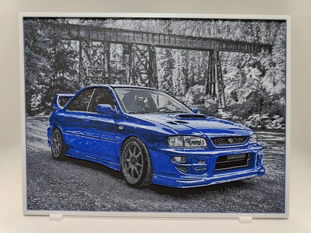 Subaru Impreza 1st Gen - Hueforge by BeaN HueForge model: Subaru Impreza 1st Gen - Hueforge by BeaN