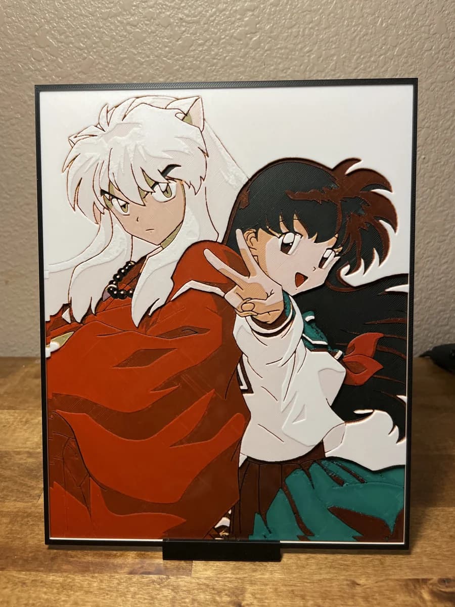 Inuyasha and Kagome by Cloudy Nostalgia HueForge model: Inuyasha and Kagome by Cloudy Nostalgia