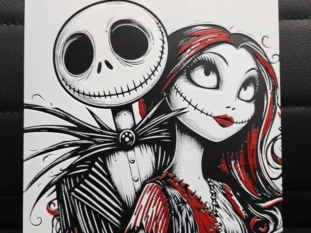 HueForge model: Jack and Sally Nightmare Before Christmas by TheHueforgeLady