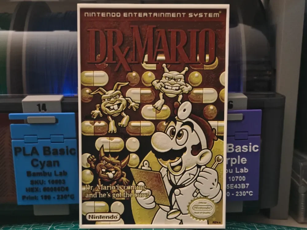 Dr Mario Poster – Hueforge Art by Lumpy3D HueForge model: Dr Mario Poster – Hueforge Art by Lumpy3D