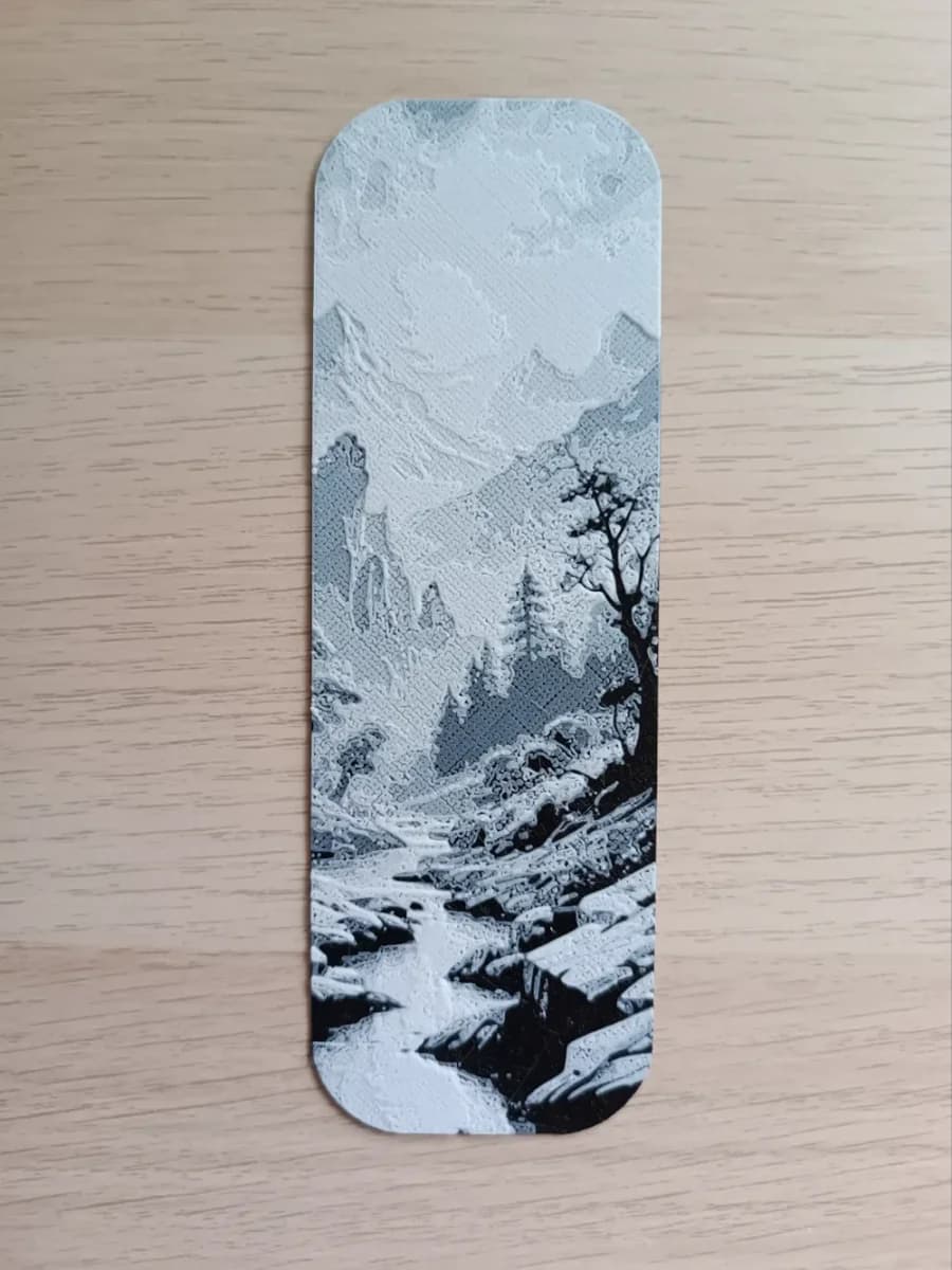 Mountain River 2 Bookmark by Atrus Design HueForge model: Mountain River 2 Bookmark by Atrus Design