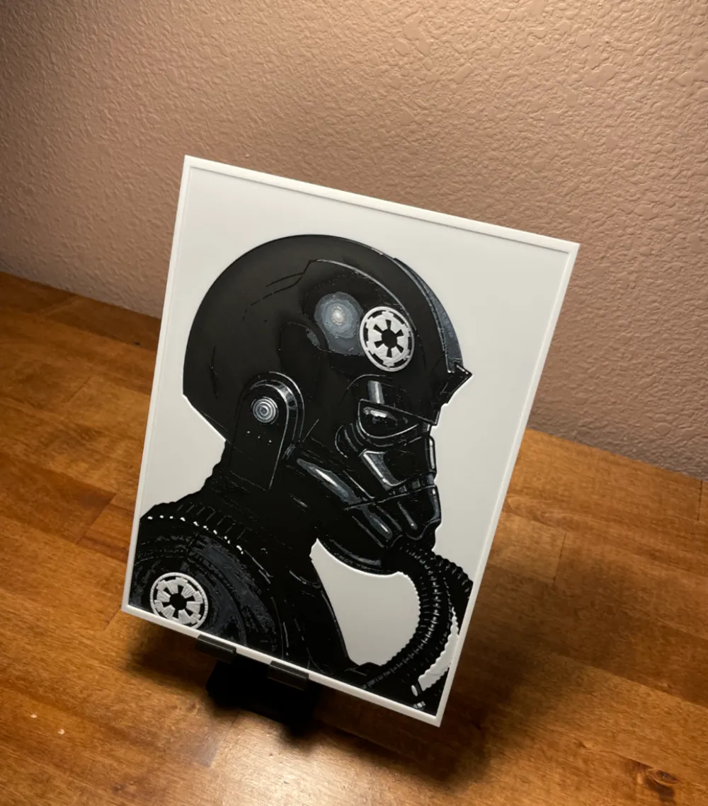 Hueforge - Star Wars - Tie Fighter Pilot Side View by Cloudy Nostalgia HueForge model: Hueforge - Star Wars - Tie Fighter Pilot Side View by Cloudy Nostalgia