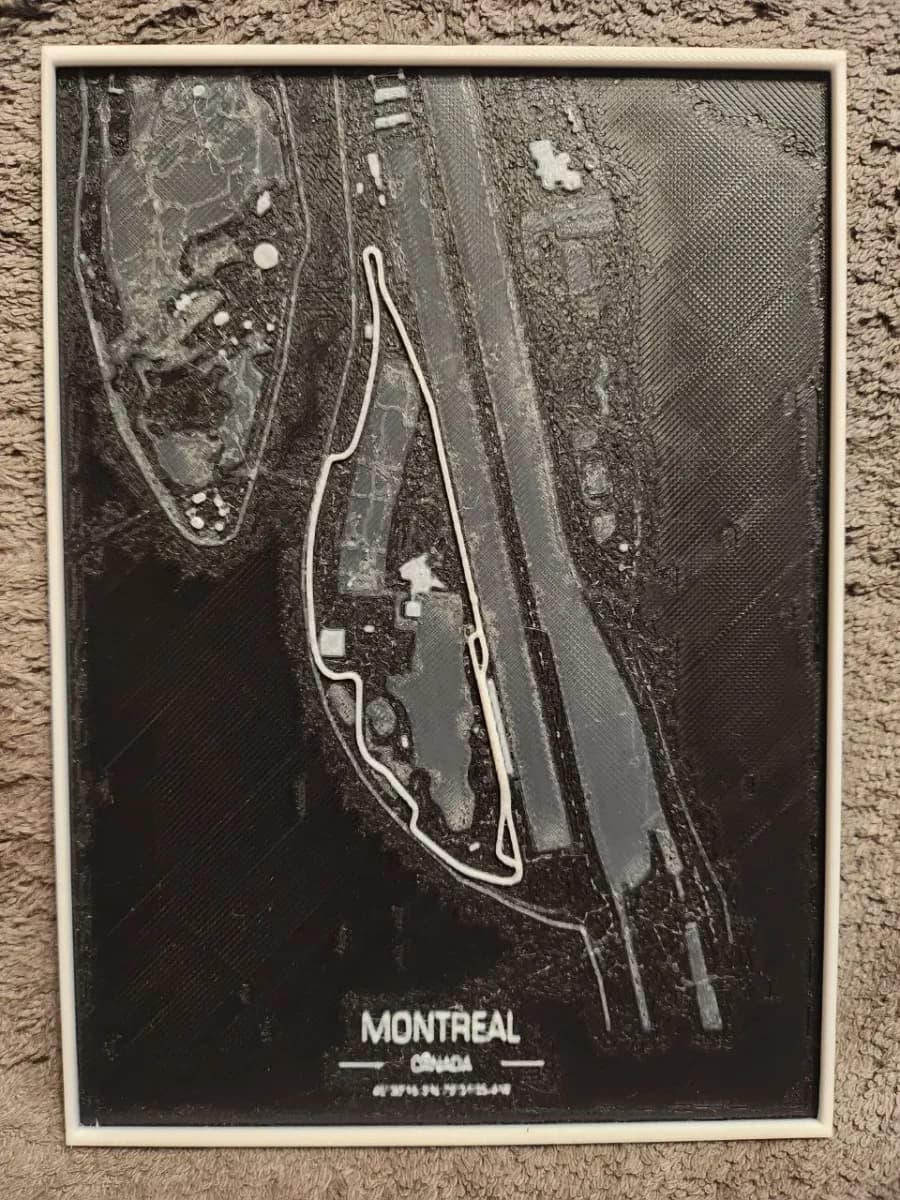 Circuit Gilles Villeneuve – Montreal Formula 1 – HueForge by keko HueForge model: Circuit Gilles Villeneuve – Montreal Formula 1 – HueForge by keko