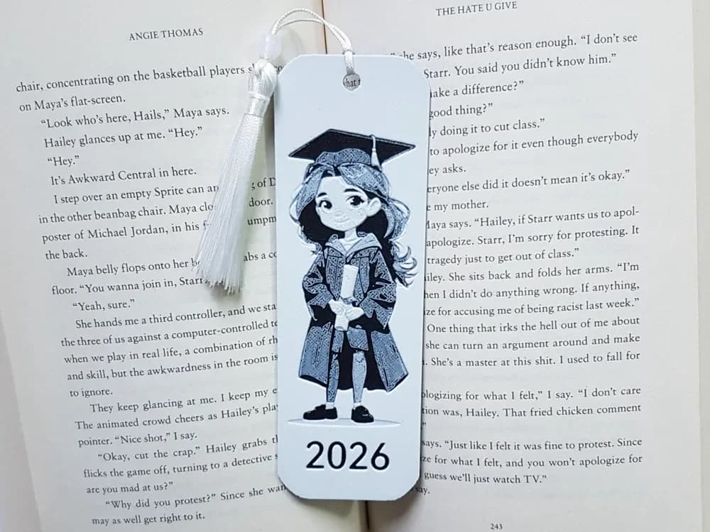 Bookmark, Girl Grad, Graduation by Dame Jo HueForge model: Bookmark, Girl Grad, Graduation by Dame Jo