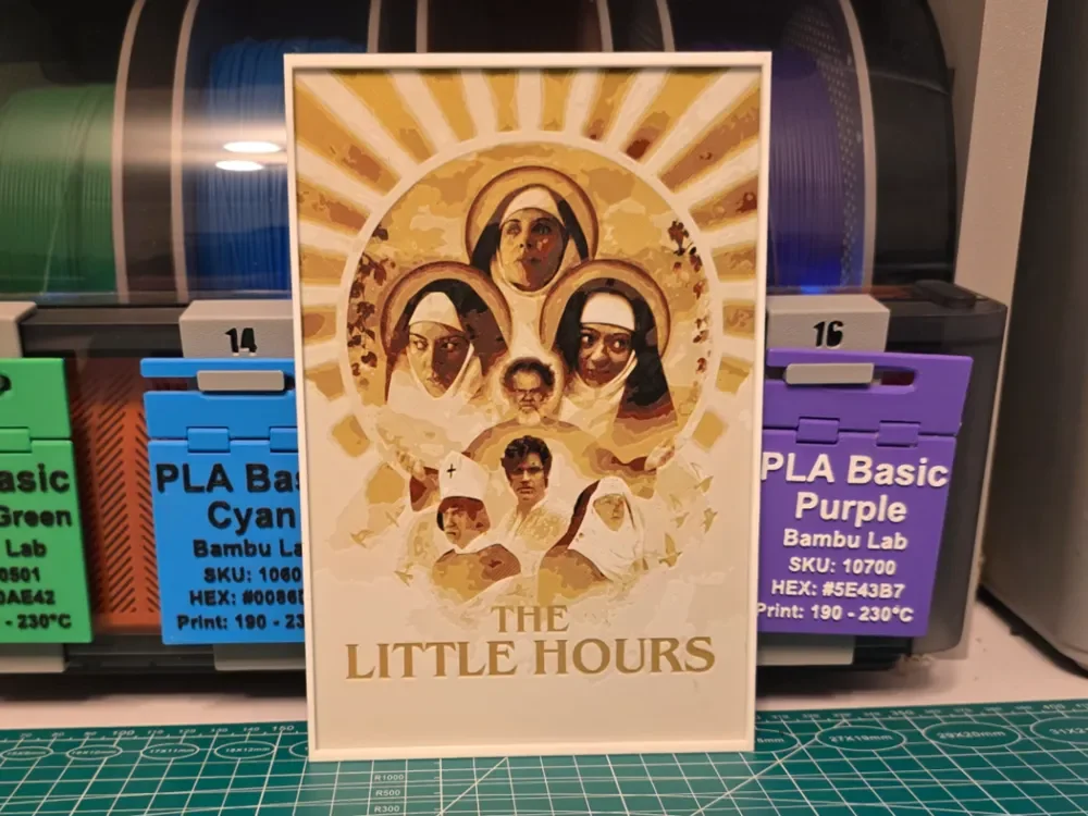 The Little Hours Movie Poster - Hueforge Art by Lumpy3D HueForge model: The Little Hours Movie Poster - Hueforge Art by Lumpy3D