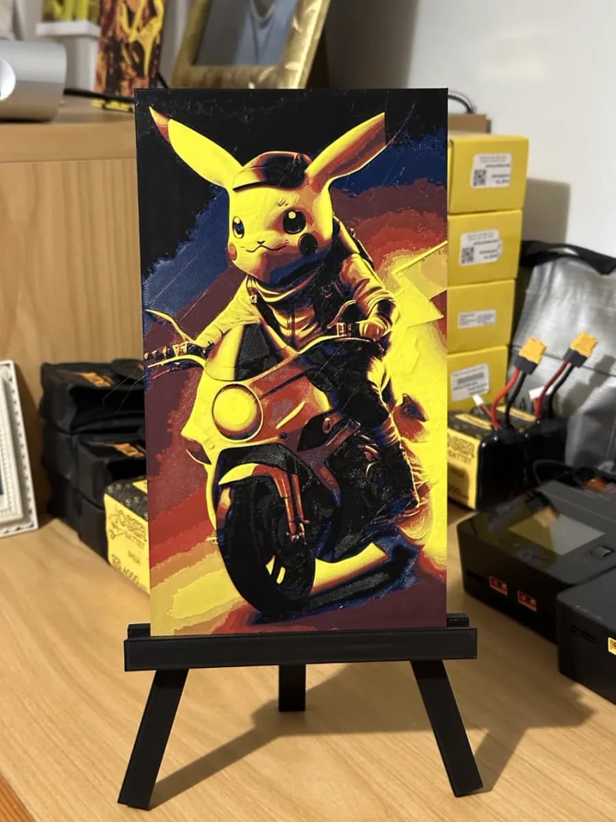 Pokemon Pikachu motorcycle 138x245 by enricoRE HueForge model: Pokemon Pikachu motorcycle 138x245 by enricoRE