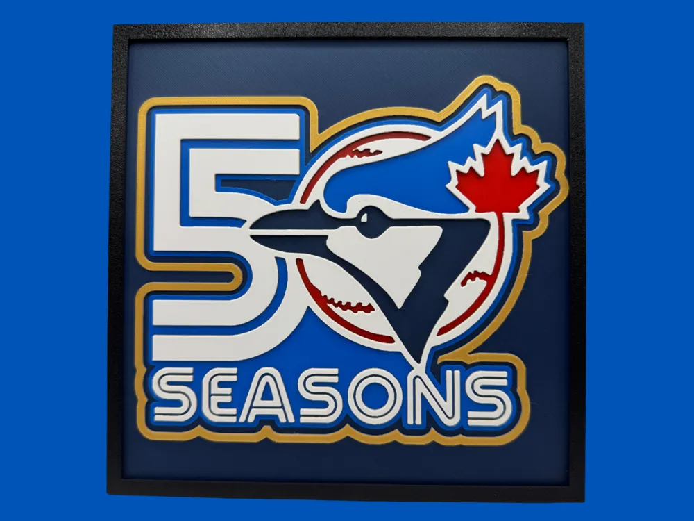 Toronto Blue Jays - 50 Seasons by Canadian Gamer HueForge model: Toronto Blue Jays - 50 Seasons by Canadian Gamer