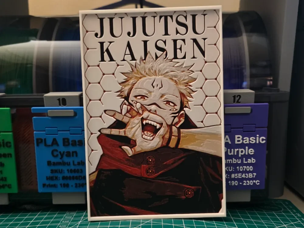 Jujutsu Kaisen Anime Poster - Hueforge Art by Lumpy3D HueForge model: Jujutsu Kaisen Anime Poster - Hueforge Art by Lumpy3D
